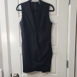 Lulu's Classic Black V-Neck Dress Large